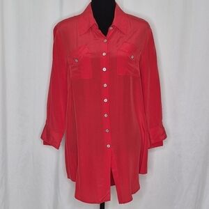 Soft Surroundings Silk Button-Down Tunic - Size L